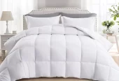 INGALIK All Season Comforter Set Queen Size, Quilted Down Alternative Comforter with Corner Tabs, Soft Luxury Hotel Bedding Comforter Duvet Insert, Winter Warm, White