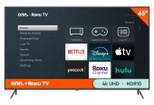 onn. 65” Class 4K UHD (2160P) LED Roku Smart Television HDR (100012587) near me online at walmart.com