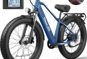 Gocio Peak 1000W Electric Mountain Bike, 26″ x 4.0″ Fat Tire Electric Bike, 48V 15Ah Battery, 28MPH Adult Electric Bicycle with Taillight, Control Cruise Mode, Ebike for Off Road, Snow, Sand, UL2849