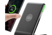 INIU Wireless Charger, 15W Fast Charging Station with Adaptive Light for iPhone and Samsung, Black