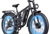 PEAK 3000W Dual Motor Mountain Bike for Adults, 31mph 48V 23Ah Removable Battery E-Bike，26″ Fat Tire Electric Bike, 7 speed Full Suspension Electric Bicycle UL2849