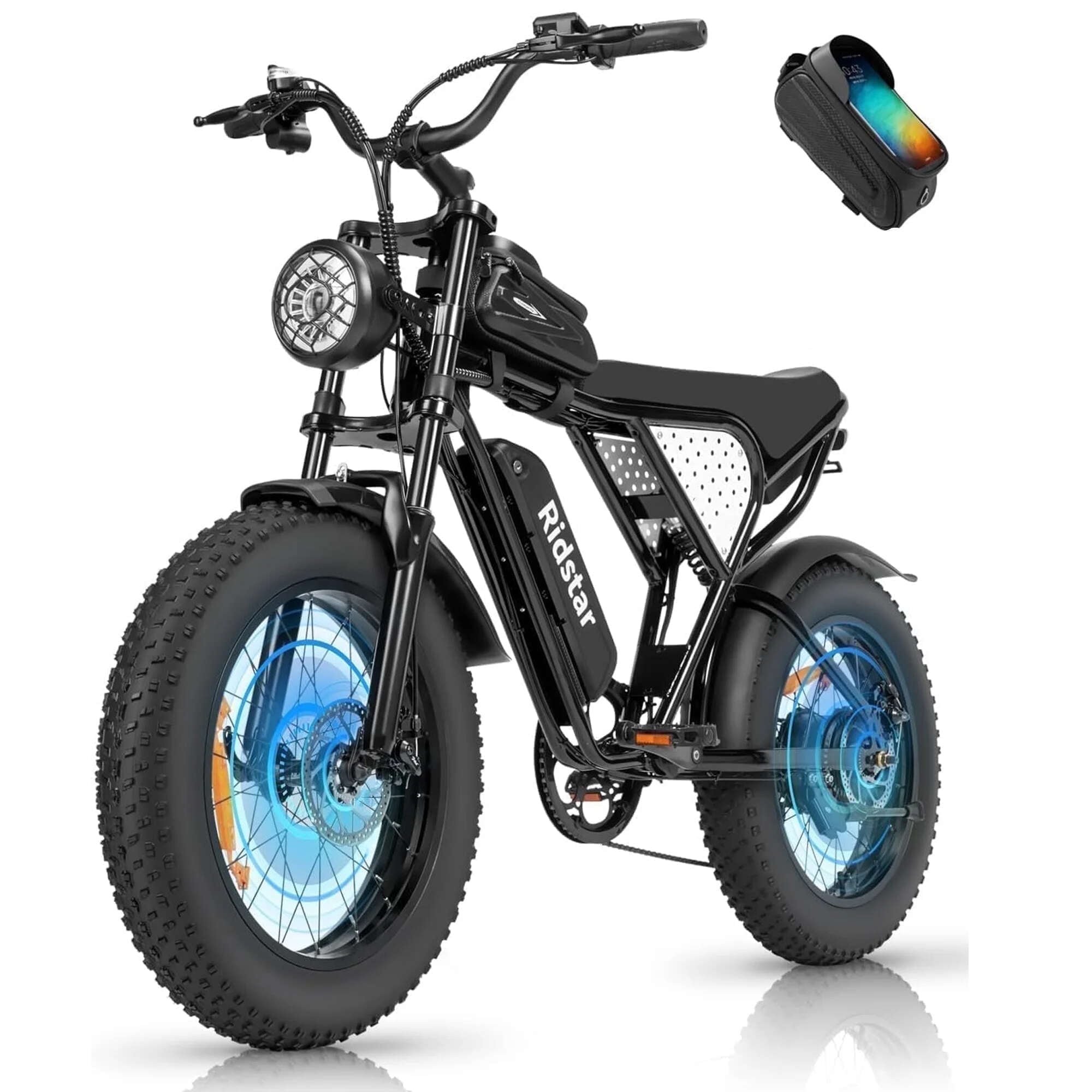 Ridstar 20″ Electric Fat Tire Mountain Bicycle for Adults, 1000W