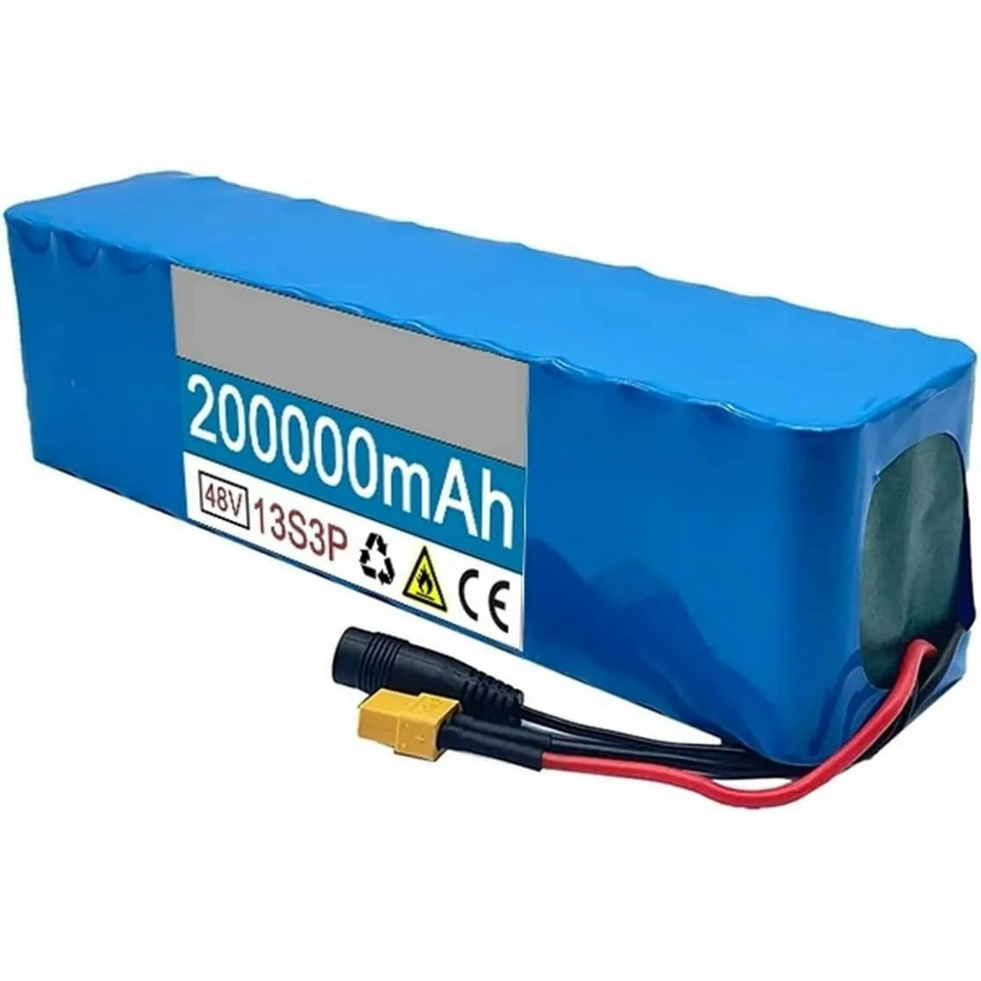 Ebike Battery, 48V 200Ah 2000W 13S3P 48V Lithium-Ion Battery for 54.6V E-Bike Electric Bicycle Scoot