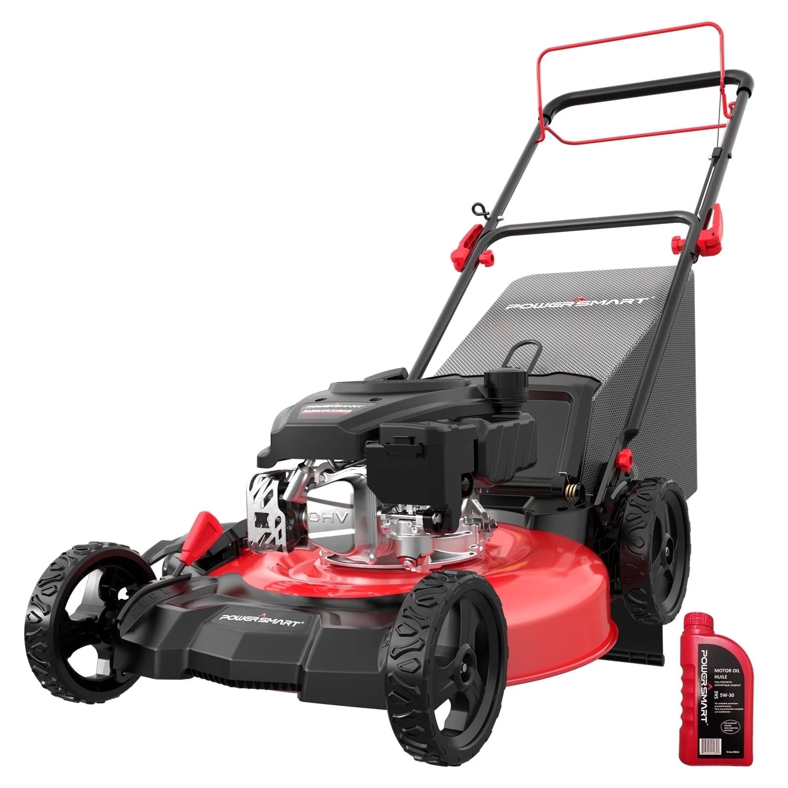 PowerSmart Gas Self-Propelled Lawn Mower , 21-inch 170cc with 6-position Height Adjustment