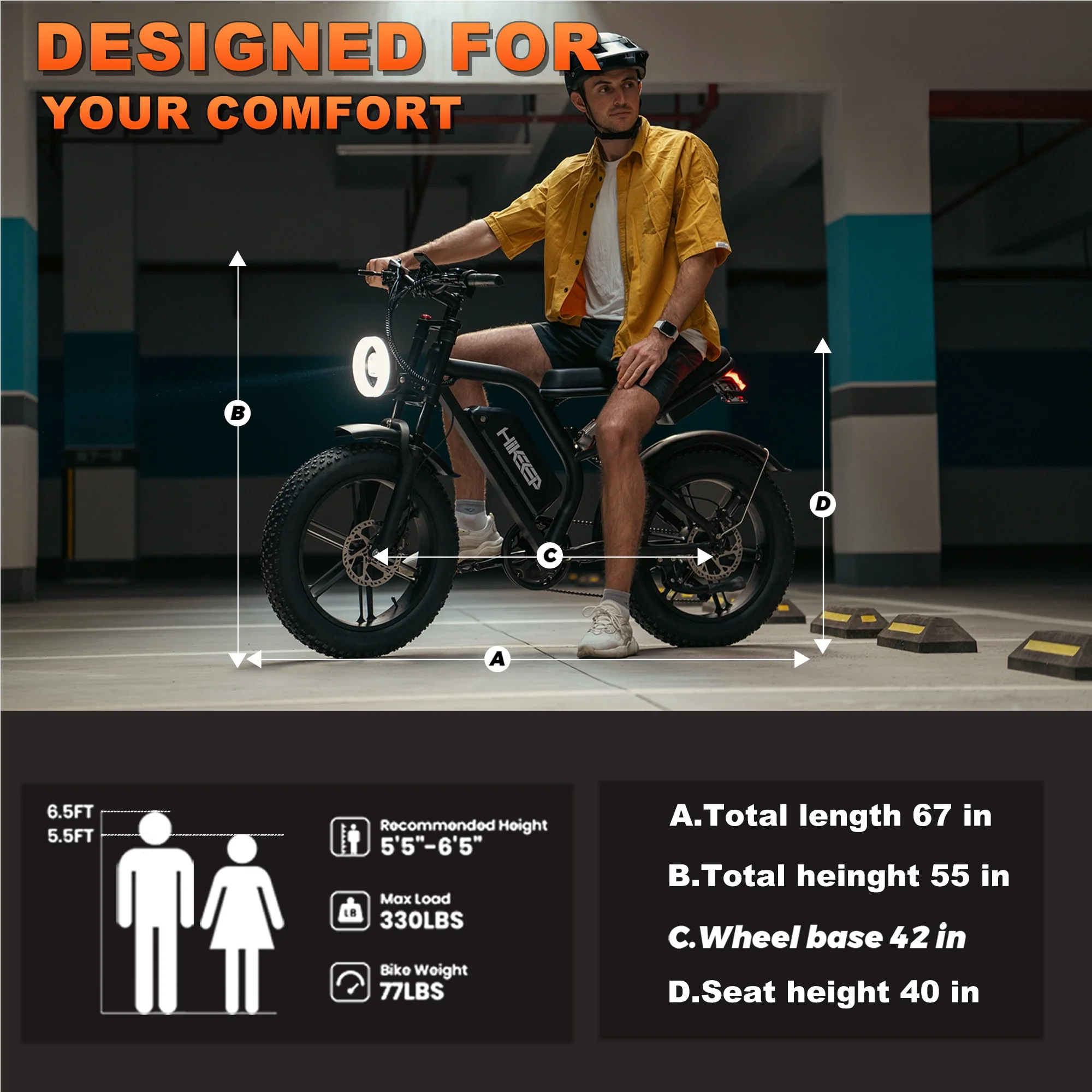 20″ Fat Tire Electric Bike for Adults, 1500W Dirt Ebike, 48V/15Ah Battery, Electric Mountain Bike for Men, UL2849 Near me