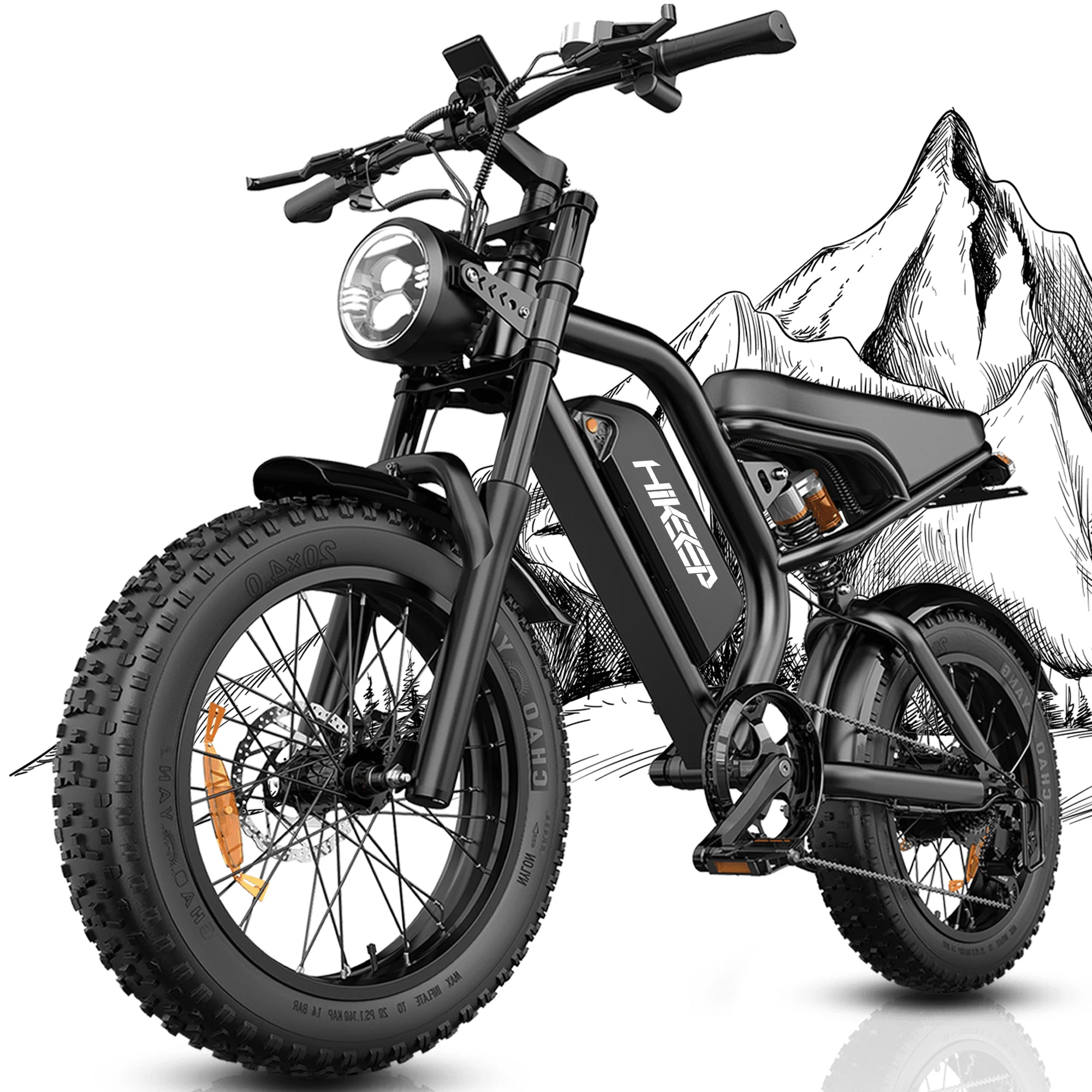 20″ Fat Tire Electric Bike for Adults, 1500W Peak Adults Ebike, 48V 15Ah Battery Electric Mountain Bike UL2849 Near Me
