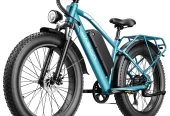 Jasion EB5 MAX Electric Bike for Adults, 26″ 750W Fat Tire Electric Ebike, 48V 15Ah Battery Electric Mountain Bike, Shimano 7 Speed Bicycle Near Me