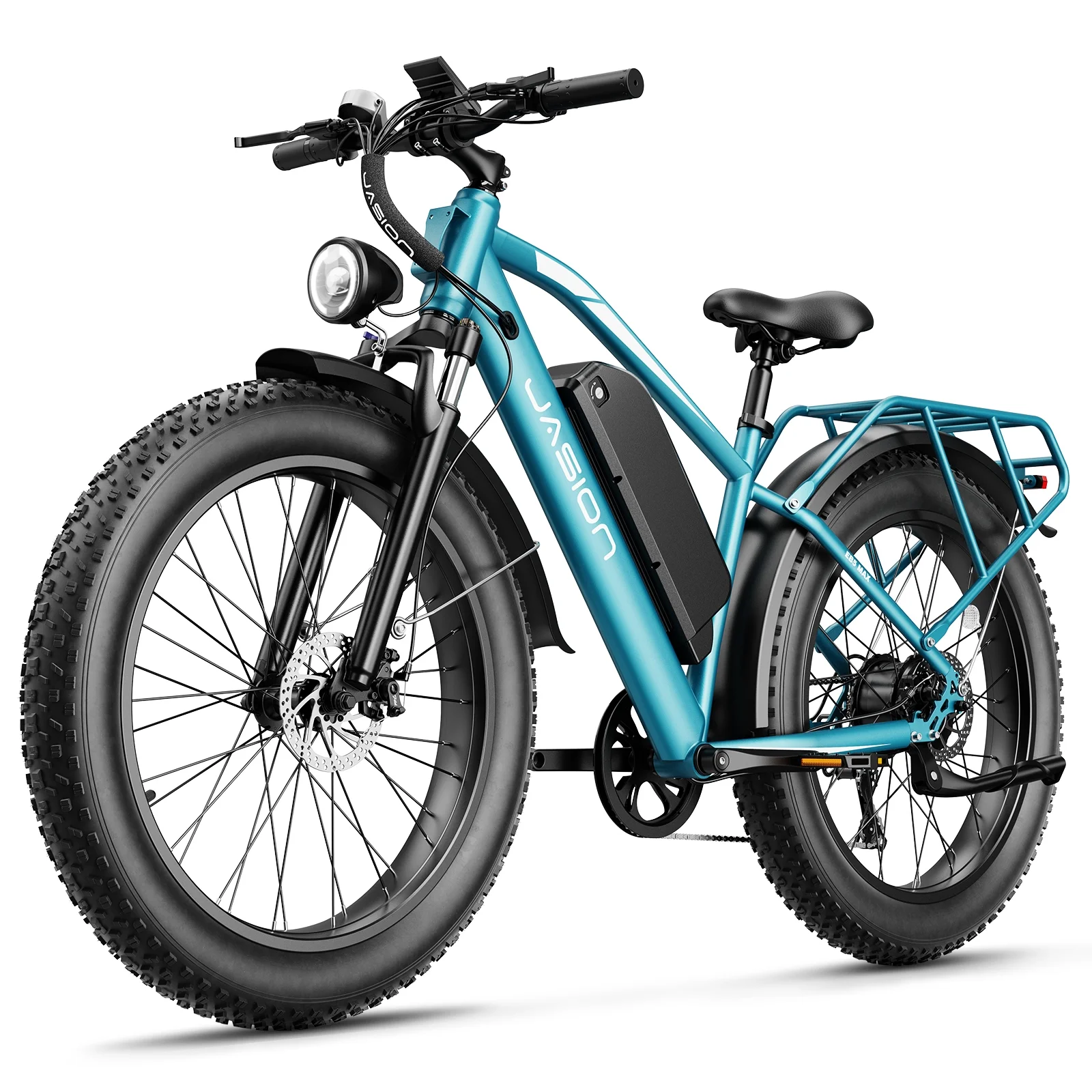 Jasion EB5 MAX Electric Bike for Adults, 26″ 750W Fat Tire Electric Ebike, 48V 15Ah Battery Electric Mountain Bike, Shimano 7 Speed Bicycle Near Me