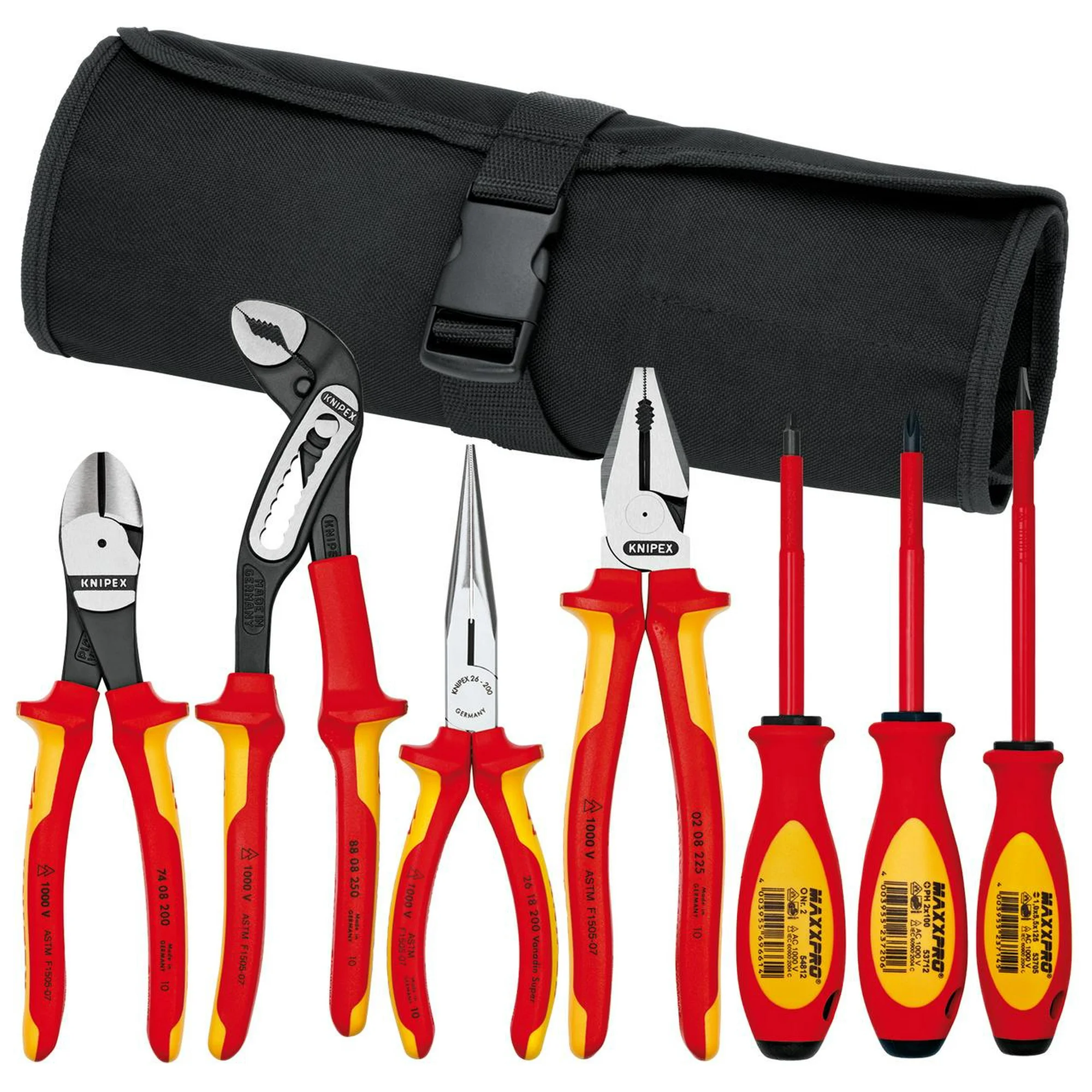 KNIPEX Tools 98 98 25 US, 1000V Insulated Pliers, Cutters, and Screwdriver Commercial Tool Set, 7-Piece Near Me