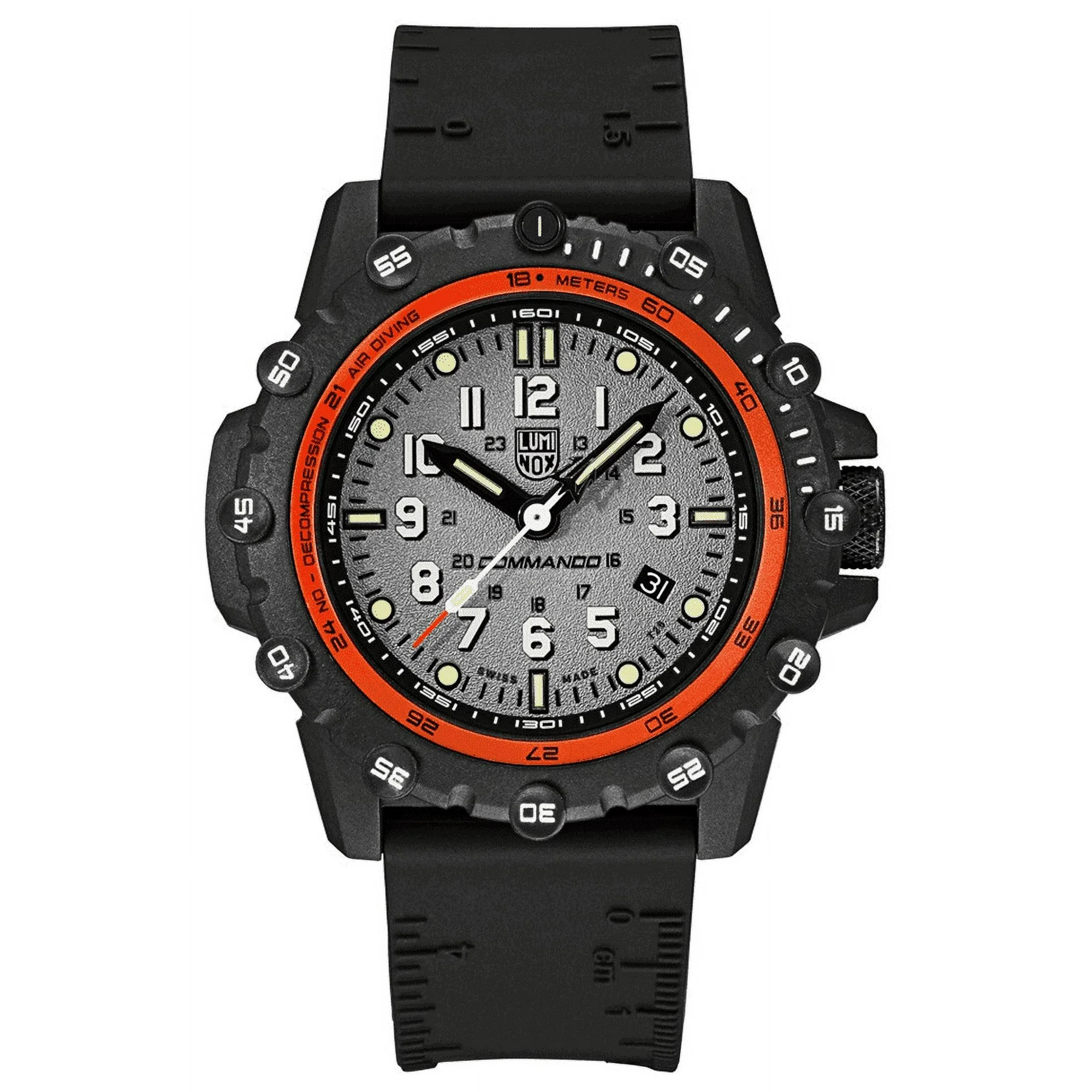 Luminox Commando Frogman 3301 Black/Orange Gray Dial 42mm Rubber Men Near Me Online At Walmart.com