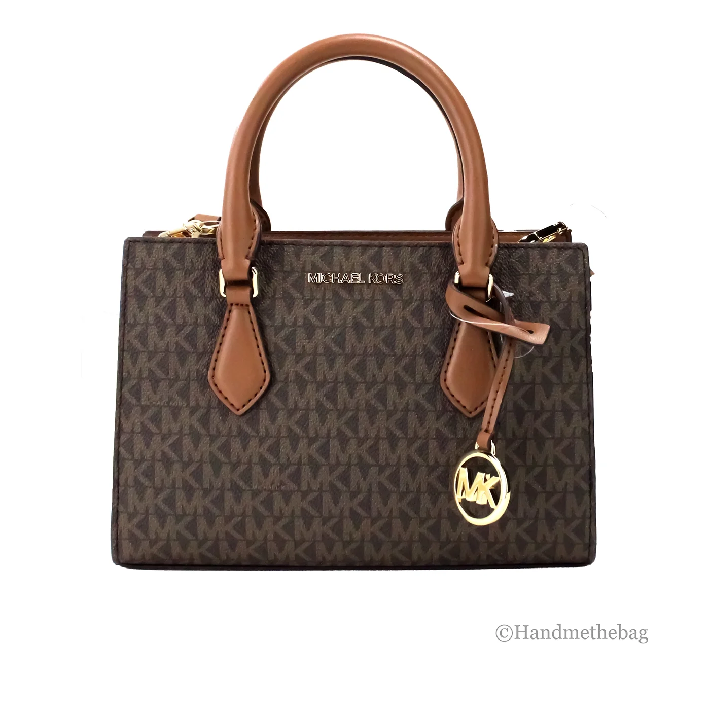 Michael Kors Womens Sheila Small Faux Saffiano Leather Satchel (Brown) 35S3G6HS5B-847 Near Me