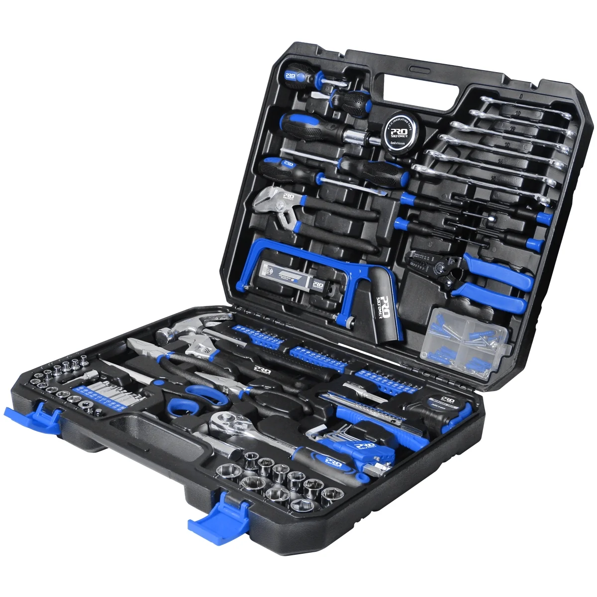 PROSTORMER 198 Pcs Hand Tool Set DIY Home Repair Kit Car Repair Tool Set Wrench Saw Screwdriver Near Me