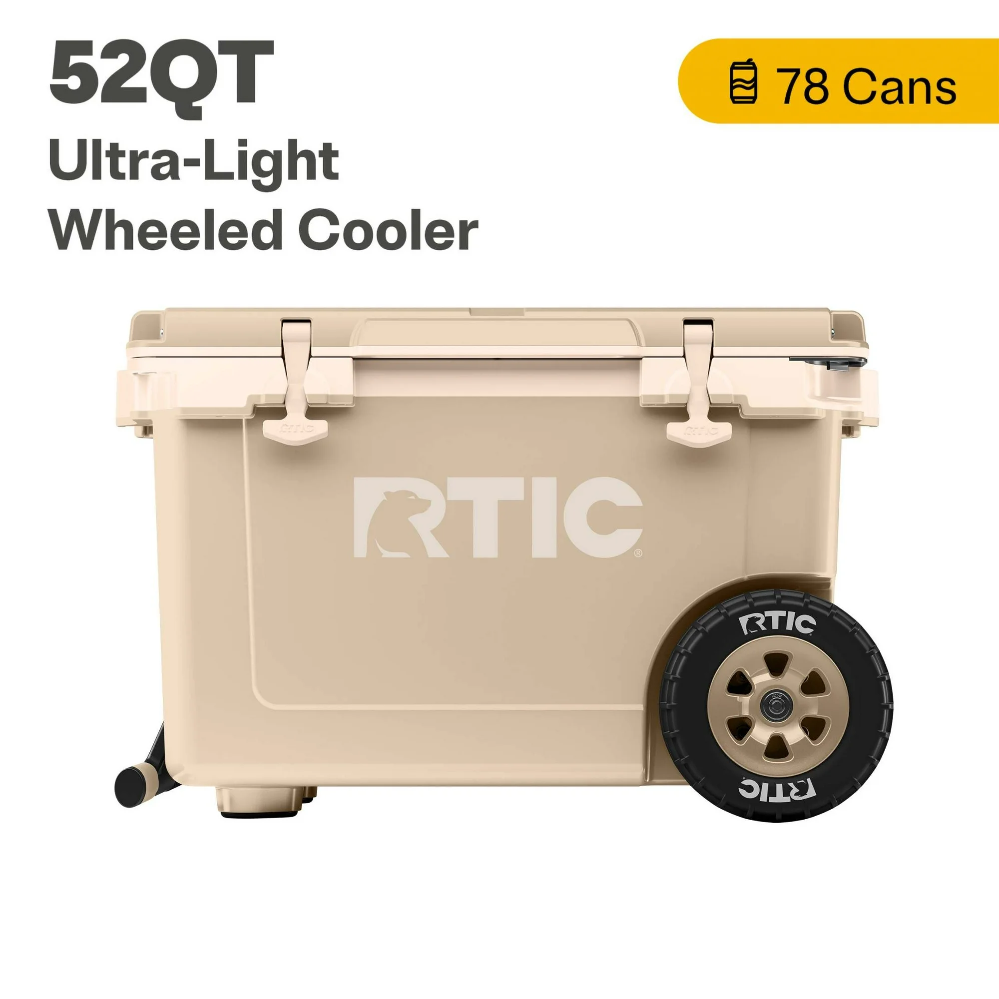 RTIC 52 QT Ultra-Light Wheeled Hard-Sided Ice Chest Cooler, Fits 78 Cans, Beach Near Me