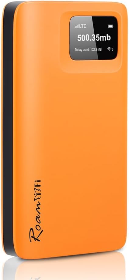 RoamWiFi 4G LTE Mobile Hotspot Router Worldwide Portable High Speed Hotspot with US 1GB Data 30Day No SIM Card Needed 10 Connected Devices Pocket Hotspot for Travel in 170+ Countries Near Me