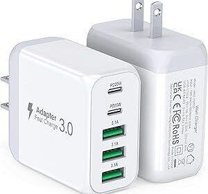 USB-C-Wall-Charger-Block-2Pack-50W-5-Port-C-Charger-Fast-Charging-Block-PD-Power-Adapter-QC-3.0-Multiport-Type-C-cipads-freeads