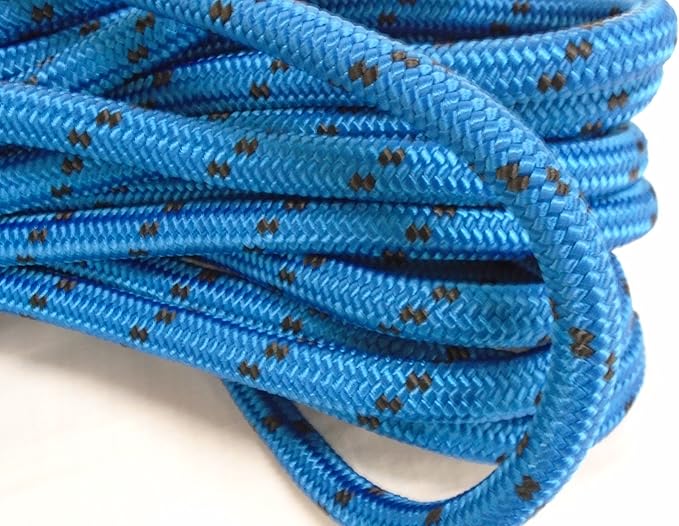 5/8 Inch by 100 Feet Double Braid Polyester Arborist Rope, Blue and Black