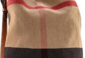 BURBERRY Pre-Loved Ashby Bag House Check Canvas Medium, Print Near Me