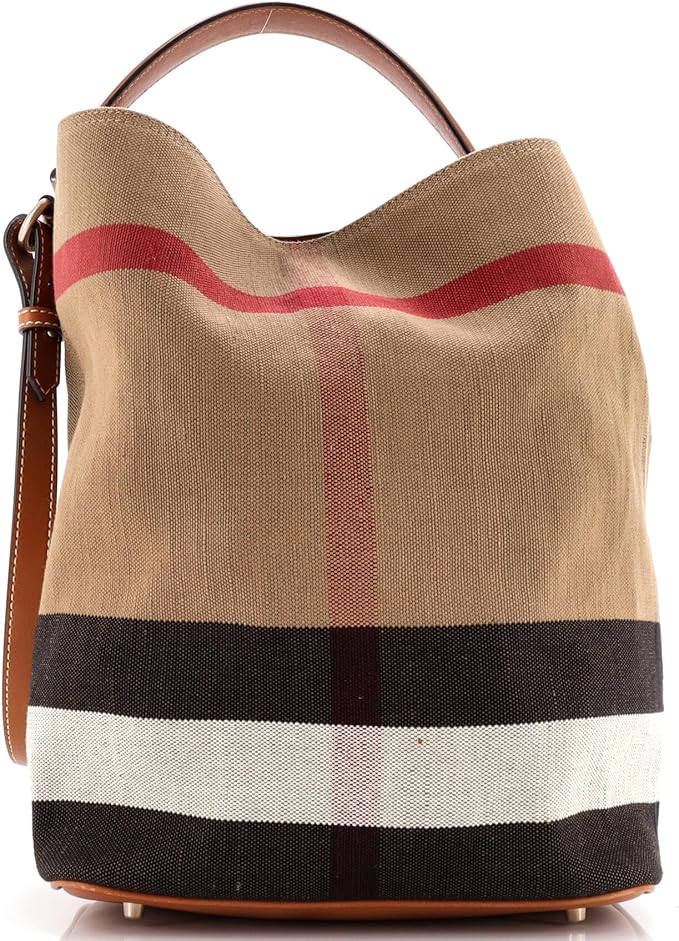 BURBERRY Pre-Loved Ashby Bag House Check Canvas Medium, Print Near Me