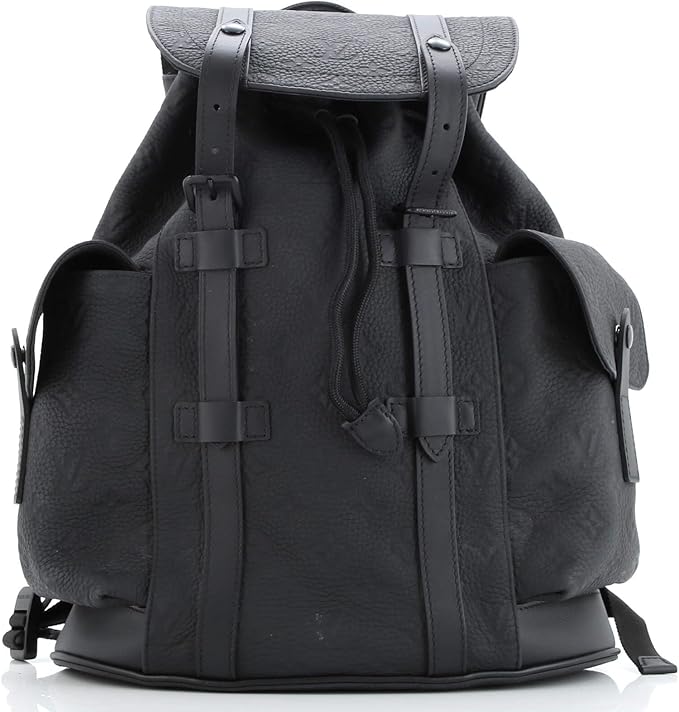 Louis Vuitton Pre-Loved Christopher Backpack Monogram Taurillon Leather PM, Black