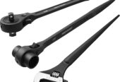 MAXPOWER 3Pcs Spud Ratchet Set, 3/4″ x 7/8″ Dual Socket Scaffold Wrench, 1/2″ x 3/8″ Dual Head Ratchet, 12 inch Spud Wrench