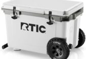 RTIC 52 Quart Ultra-Light Wheeled Hard Cooler Insulated Portable Ice Chest Box for Beach, Drink, Beverage, Camping, Picnic, Fishing, Boat, Barbecue, 30% Lighter Than Rotomolded Coolers Near Me