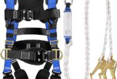 TRSMIMA Safety Harness Fall Protection – Roofing Harness Kit Men Full Body Construction Harness with Lanyard for Work Upgrade 4 Quick Buckles