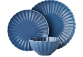 The Pioneer Woman Colette 12-Piece Stoneware Dinnerware Set, Blue Near me At My Local Walmart.com
