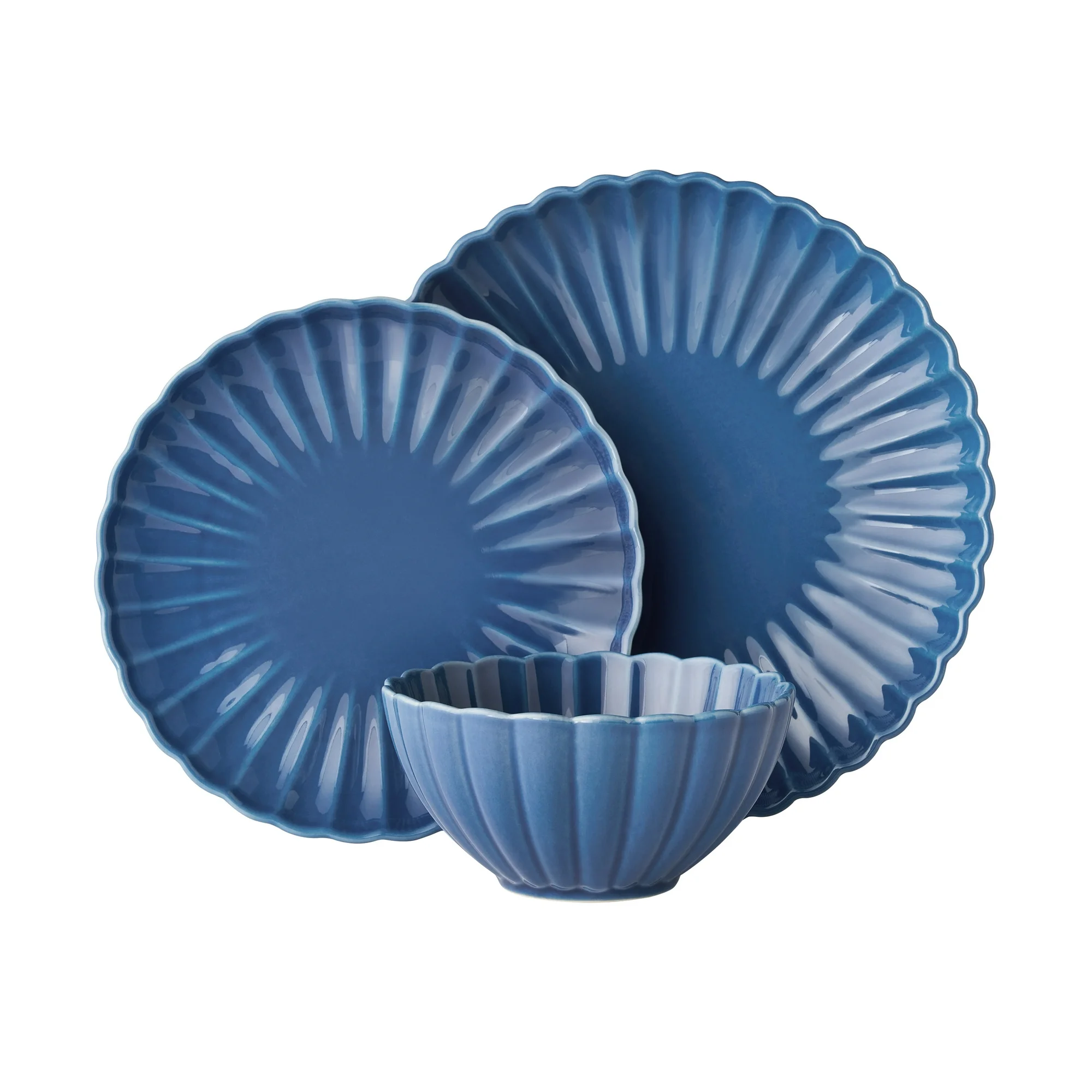 The Pioneer Woman Colette 12-Piece Stoneware Dinnerware Set, Blue Near me At My Local Walmart.com