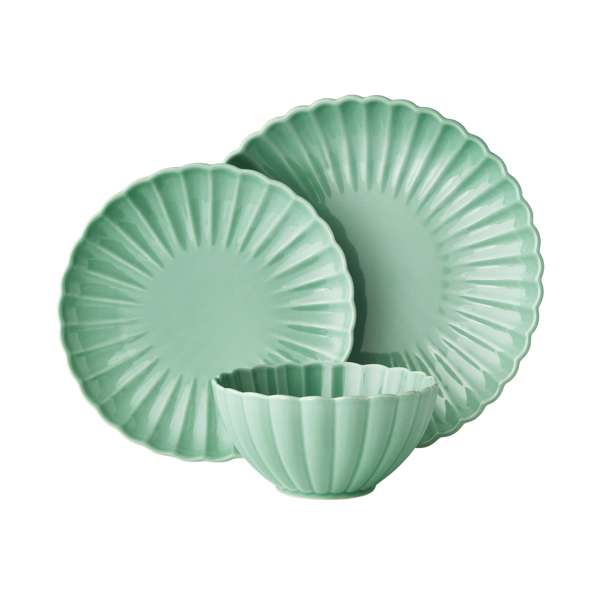 The Pioneer Woman Colette 12-Piece Stoneware Dinnerware Set, Blue Near me At My Local Walmart.com