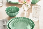 The Pioneer Woman Colette 12-Piece Stoneware Dinnerware Set, Blue Near me At My Local Walmart.com