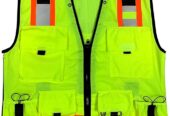 Vero1992 (F Safety Vest For Men’s, Engineer High Visibility Vest With Pockets and Zipper, Reflective safety vest