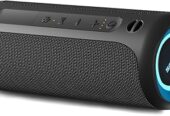 Wireless Portable Speaker,IPX7 Waterproof Bluetooth Speaker, 25W Loud Stereo Sound, Bassboom Technology, TWS Pairing, Built-in Mic, 16H Playtime with Lights for Home Outdoor – Black Visit the SOWO Store Near Me