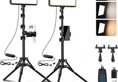 2-Pack-LED-Video-Light-Kit-NiceVeedi-Studio-Light-2800-6500K-Dimmable-Photography-Lighting-Kit-with-Tripod-StandPhone-Holder-73-Stream-cipads-freeads
