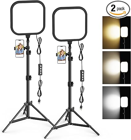 2Pack LED Video Light Kit, Hagibis 15W Photography Lighting Kit, 78″ Dimmable Studio Lights with Tripod, 2500-8500K Stream Light for Video Recording, Game Streaming, Photography, Tiktok, YouTube