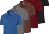 5 Pack Men’s Mesh Athletic Polo Shirt Quick Dry Golf Moisture Wicking Active Short Sleeve Workout Training
