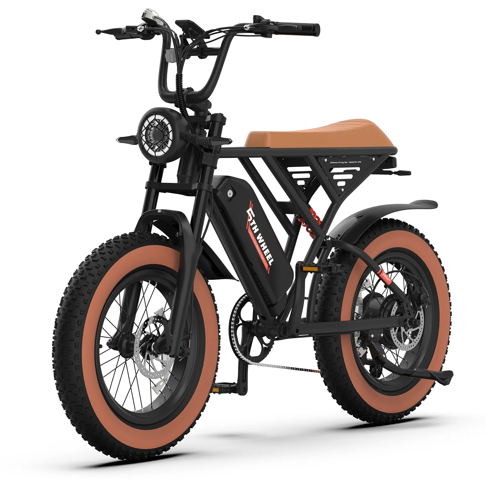 5TH WHEEL W16B 20″ x 4″ Fat Tire Electric Bike, 750W Motor Foldable Adult Ebike with 48V 15.6Ah Removable Battery, Electric Bicycle with 7 Speed, UL2849