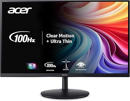 Acer SH322Q Hbih 31.5″ Full HD (1920 x 1080) Ultra-Thin Gaming Office Monitor | Adaptive-Sync Support (FreeSync Compatible) | Up to 100Hz Refresh | 1ms (VRB) | Adjustable Stand | HDMI & VGA Ports