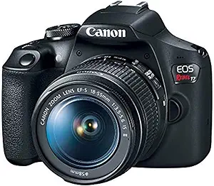 Canon EOS 4000D / Rebel T100 DSLR Camera with EF-S 18-55mm Zoom Lens + SanDisk 128GB Memory Card + Tripod + Case + Wideangle Lenses + Rtech Digital Cloth (20pc Bundle), Black (Renewed)