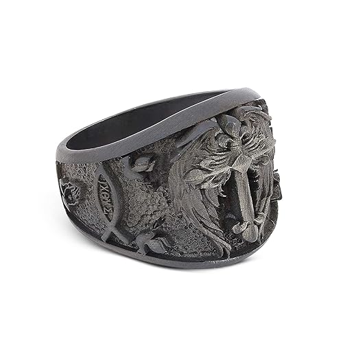 Crusader Ring, Chi Rho Ring, Silver Christian Ring, Templars Cross Ring, Bishop Signet Ring, Catholic Ring for Man, Trinity Knot