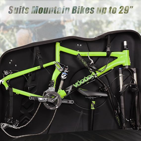 CyclingDeal Bike Travel Case | Lightweight & Durable Bike Case for Flying w/EVA Material | TSA Lock & Wheels for Easy Transportation | Bicycle Travel Bag for Flights | Up to 700c Road or 29″ MTBs