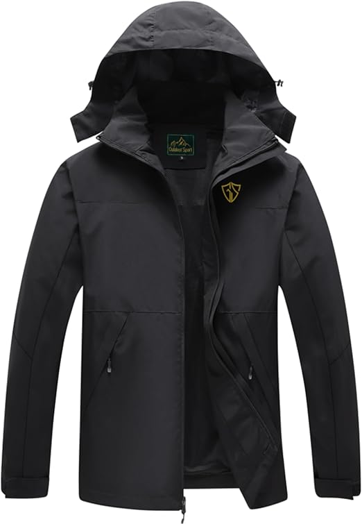 GIISAM Rain Jacket for Men, Mens Waterproof Raincoat Lightweight Rain Jackets Outdoor Rain Coat Windbreaker with Hood