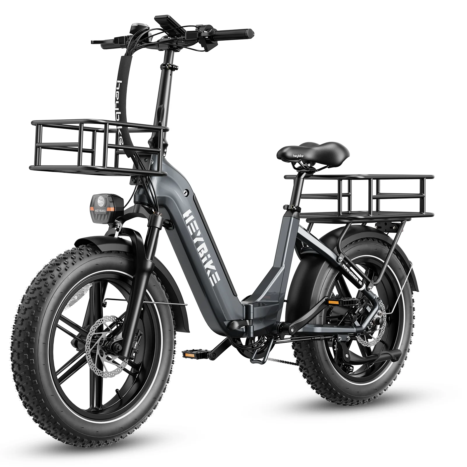 Heybike Ranger S Electric Bike for Adults, 750W Foldable Ebike with 48V 14.4AH Removable Battery, 20″ x 4.0 Fat Tire Step-thru Electric Bicycle, 7-Speed Hydraulic Fork, UL2849