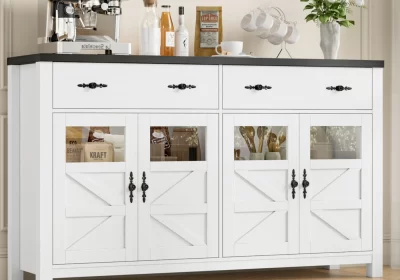 Homfa-Farmhouse-Kitchen-Buffet-Cabinet-with-Storage-Drawer-Adjustable-Shelf-Glass-Door-Wood-Sideboard-Credenza-Coffee-Bar-cipads-freeads