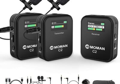 Moman-Wireless-Lavalier-Microphone-C2X-2.4G-Dual-Transmitter-Lapel-Mic-656FT-8H-for-Online-Class-Vlog-Stream-cipads-freeads