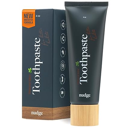 Nudge 10% Nano Hydroxyapatite Toothpaste, Remin+ Formula with Vitamin E, Fluoride-Free, SLS-Free, Helps Remineralize Enamel, Supports Dry Mouth Relief and Sensitive Teeth, Mint, 4 oz