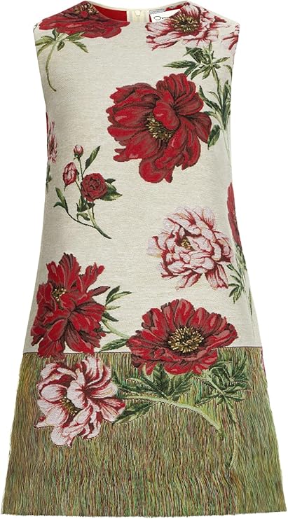 Oscar de la Renta Peony Unraveled Shift Dress