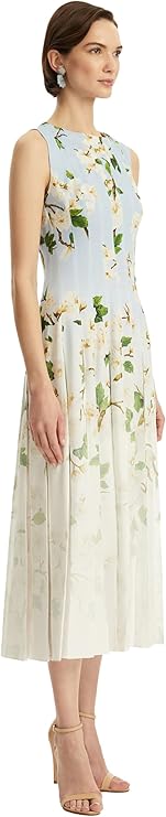 Oscar de la Renta Ombré Cherry Blossom Cady Inset Dress $4,499.99