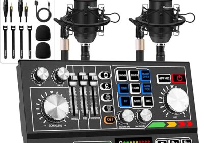 Podcast-Equipment-Bundle-for-2-Audio-Mixer-with-Condenser-Microphone-and-48V-Phantom-Power-Supply-Audio-Interface-for-Live-Stream-Record-Game-cipads-freeads