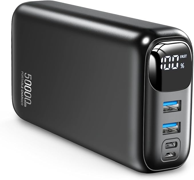 Portable Charger 50000mAh Power Bank – 22.5W Fast Charging External Battery Pack,USB-C Portable Phone Charger for iPhone 16/15/14/13 Pro Android Samsung,Best for Travel Camping Essential
