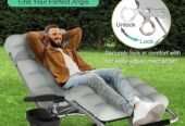 ZENPETIO Zero Gravity Chair with Removable Cushion, Reclining Camping Chair with Cup Holder, Anti Gravity Lounge Chair for Indoor and Outdoor